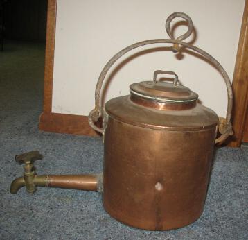 Antique Georgian Inglenook Copper Kettle Stock Pot w/Brass Dispenser