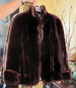 Genuine Annis Fur Mouton Lamb Jacket Coat